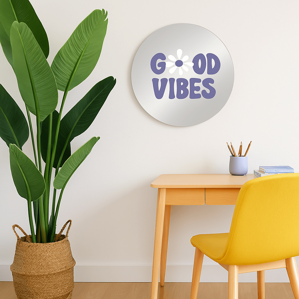 Miroir mural - good vibes - double éclat