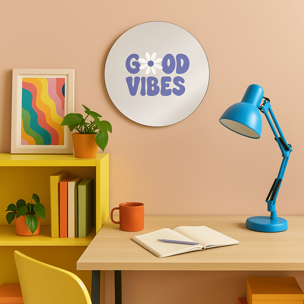 Miroir mural - good vibes - double éclat