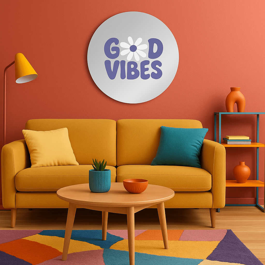 Miroir mural - good vibes - double éclat