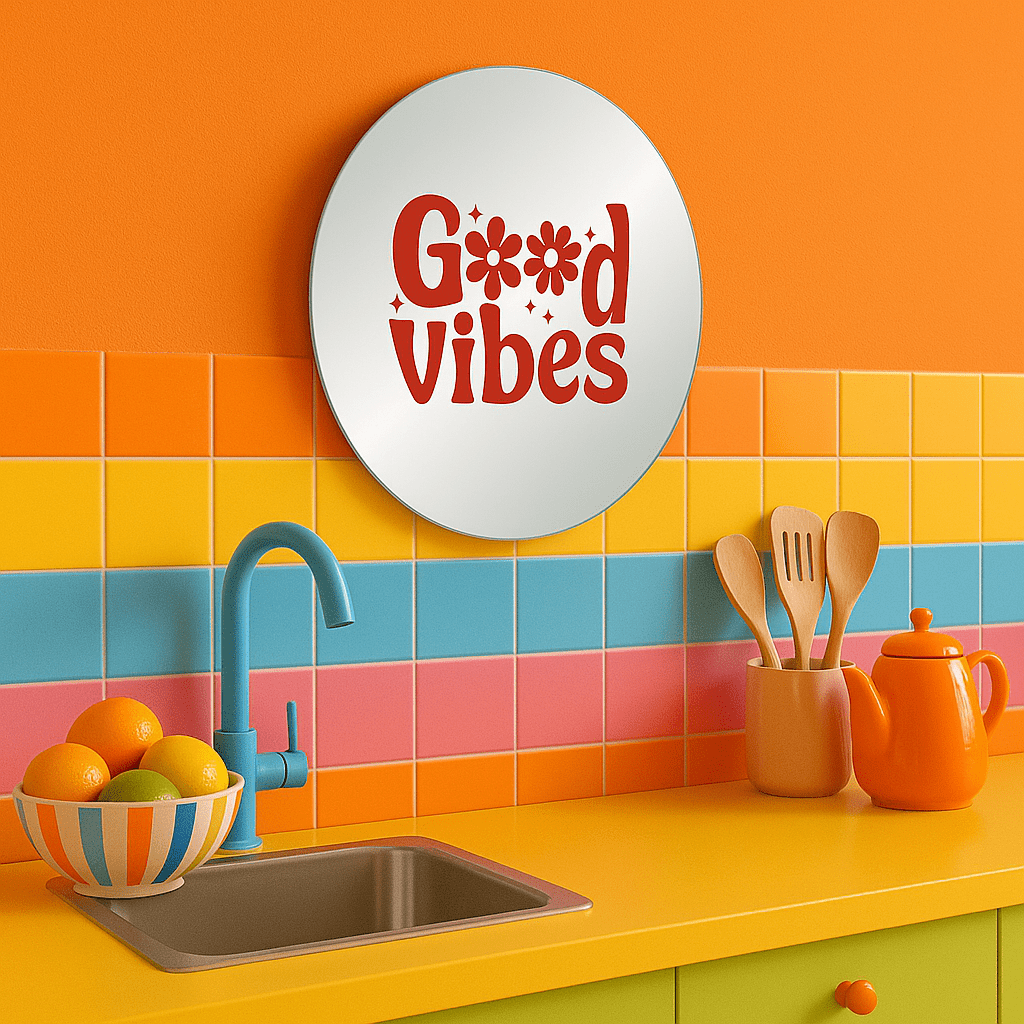 Miroir mural - Good Vibes - double éclat