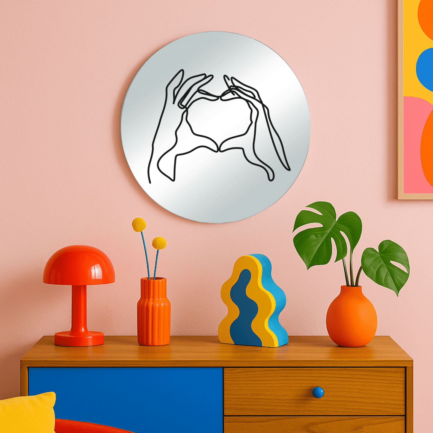 Miroir mural - Lineart Hands - double éclat