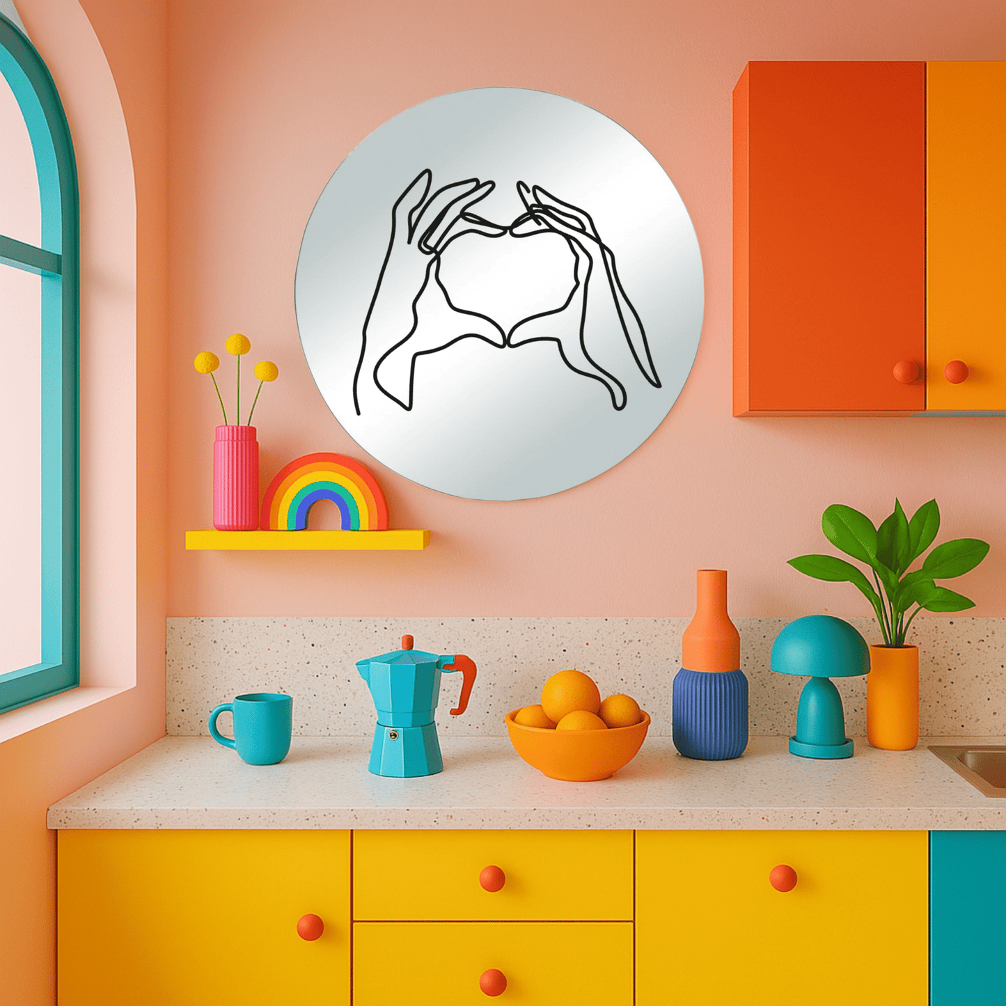 Miroir mural - Lineart Hands - double éclat
