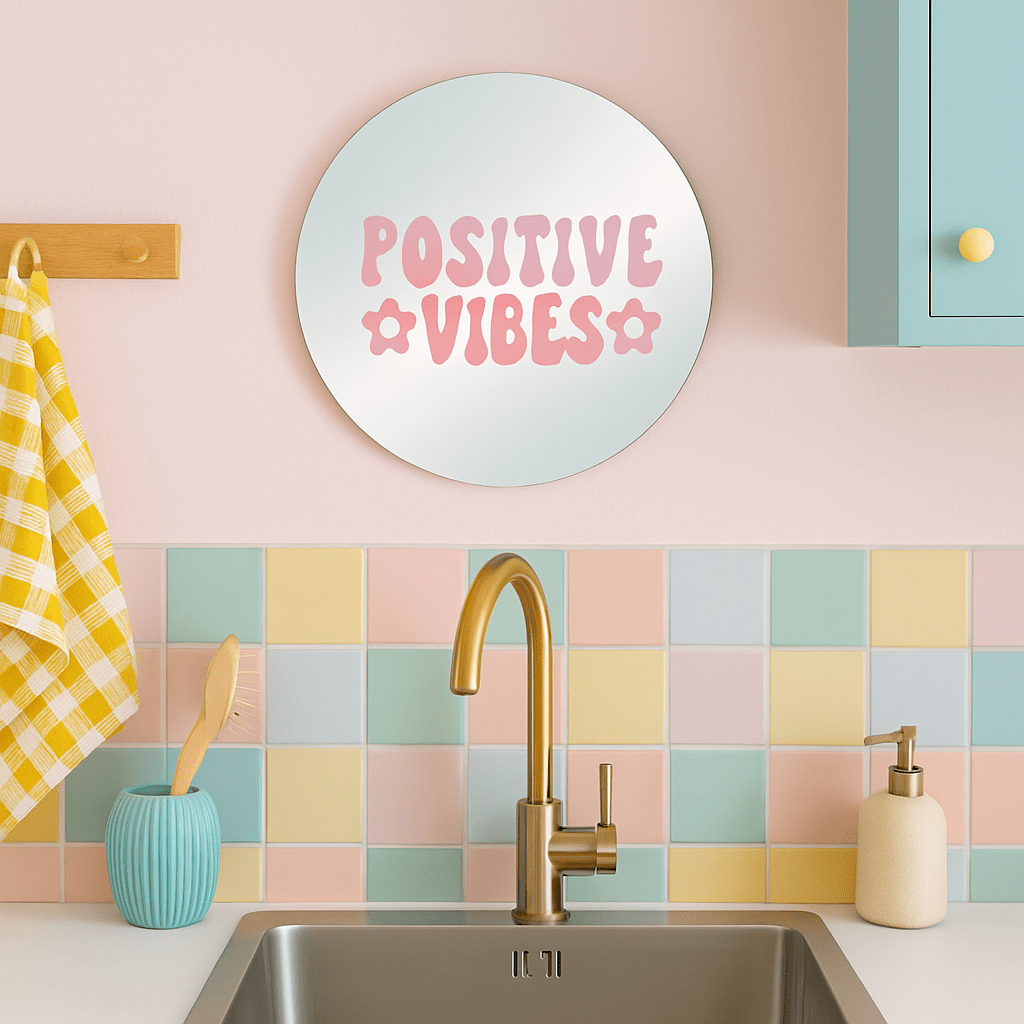 Miroir mural - Positive vibes - double éclat