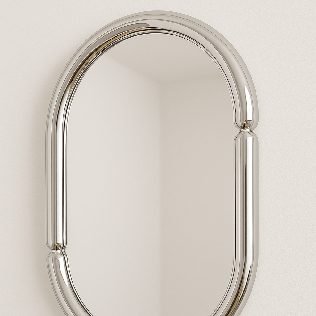Miroir Ovale - Silver Chrome - double éclat