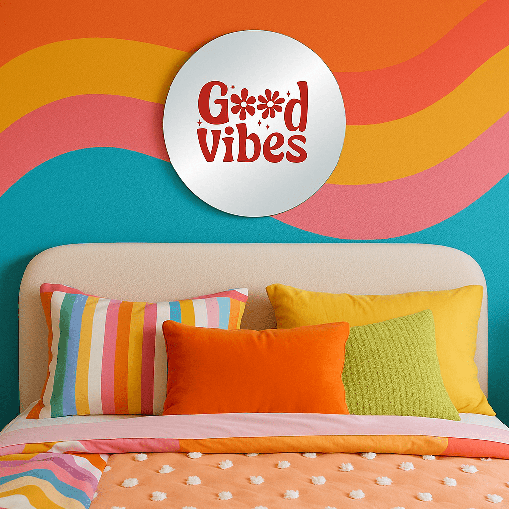Miroir mural - Good Vibes - double éclat