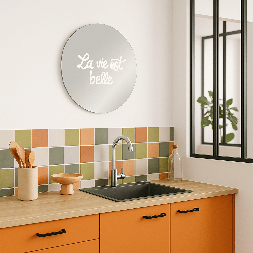 Miroir mural - La vie est belle - double éclat