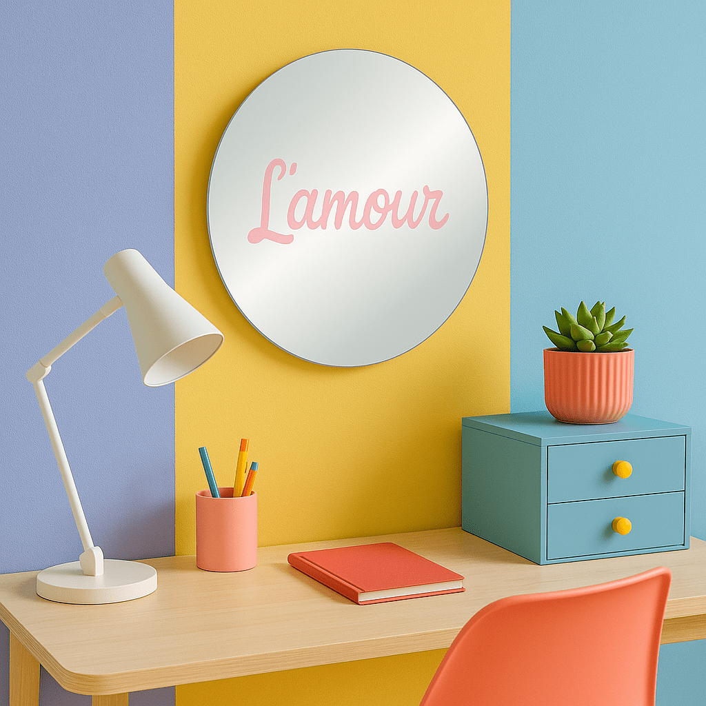 Miroir mural - L'amour - double éclat
