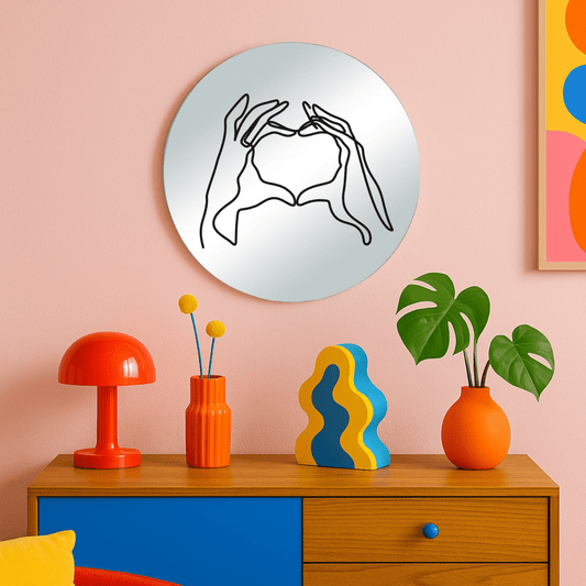 Miroir mural - Lineart Hands - double éclat