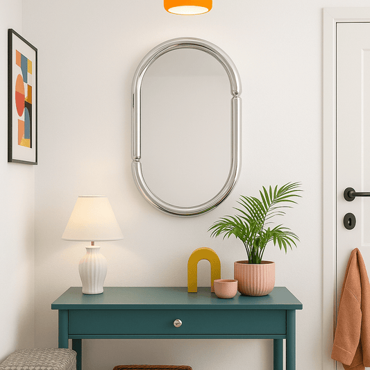 Miroir Ovale - Silver Chrome - double éclat